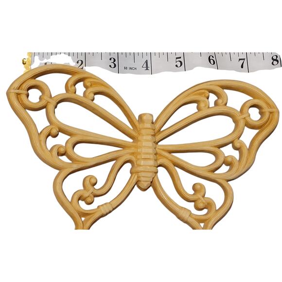 Homco Set of 3 Vintage Brown Syroco 70's Butterflies Wall Decor MCM Made In USA - Picture 4 of 12